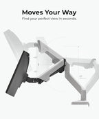 Modernsolid Heavy Duty Monitor Arm Desk Mount for 34-49 Inch Ultrawide Curved Monitors, Supports 14-38 lbs, Gas Spring Ergonomic Full Motion with Cable Management, Red Dot Design Awarded, White