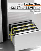 Ansook Plastic Hanging File Folders Letter Size,Upgrade 2" Extra Capacity Expanding Hanging Folders with Tabs,12 Pack Reinforce File Cabinet Folders,Heavy Duty Black Hanging Organizer for Bulky Files