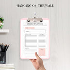 TFDLCG zm 2 Pack Pink A4 Clipboard with Pen Holder,Standard Letter Size,Heavy Duty Clip Boards 8.5x11,Cute Clipboards for Women Kids Students,Nurses, School Office Home Supplies