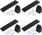 MOUNTAIN_ARK 4 Pack Black Office Desk Partition Clamp, T Shaped Sneeze Guard Bracket Support, Aluminum