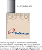 Glass Wall Name Plate Holders - Single Sided 8-1/2" Wide x 2" high (50 - PK, 3/4" Cubicle Wall) by Plastic Products Mfg.