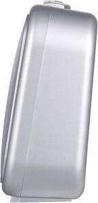 Tinload 5.5" Large Analog Alarm Clock Silent Non Ticking, Gentle Wake, Beep Sounds, Increasing Volume, Battery Operated Snooze and Manual Light, Easy Set, Silver