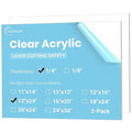 CALPALMY (2-Pack) 12x24 Inch Clear Acrylic Sheet - 1/4 Inch Thick Acrylic Plexiglass Panel for Laser Cutting, DIY Crafts, Signage, and Engraving Projects