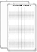 Lined Whiteboard Blank Grid Aluminum Frame Dry Erase Board Reusable Wall Mounted Board for Scheduling, to Do Lists Weekly Planning Home Work(36 x 24 Inch,Product Schedule)