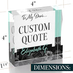 Custom Acrylic Sign Personalized, Custom Desk Name Plate, 18 Styles, (4"x4"), With Gift Box, USA Made by Acryluxe. (Holman)