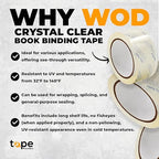 WOD CST22CC Crystal Clear See-Through Packing Tape – 3/8 inch x 110 yds. for Carton Sealing Mailing, Shipping, and Protection, Label Covering, Lamination, and Outdoor Uses.