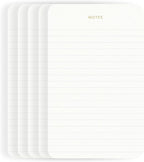 Pinesman - Elegant Desk Notepads for Professionals, Executive's Memo Pads, Minimalist, Gold Foiled, Lined, 5 Pack, 375 Sheets Total (75 Each), 6.3" x 3.9”, 80 GSM, Eco-friendly, FSC™ Certified
