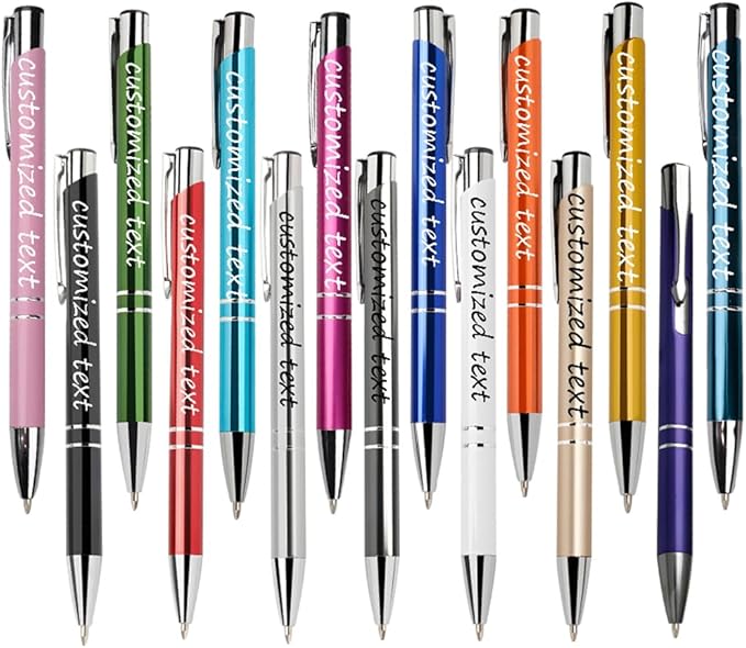 Yucold Customized ballpoint pens in bulk, personalized ballpoint pens with free engraving, for use in companies, enterprises, graduation anniversaries (Multicolor,13)