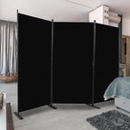 CHOSENM Room Divider, 3 Panel Folding Privacy Screens with Wider Support Feet, 6 Ft Portable Room Partition for Room Separator, 102" W X 71" H, Black