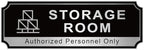 Storage Room Sign for Business Door, Self-Adhesive Durable Modern Storage Room Sticker, Brushed Silver Authorized Personnel Only Signs for Home, Business, Restaurants, Private Area