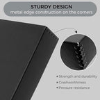 Lineco Archival 11 x 14 x 3 inches Museum Archival Storage Box, Drop Front Design, Acid-Free with Metal Edge. Preserves Photos Documents, Black