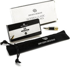 Dryden Designs Fountain Pen - Medium and Fine Nibs | Includes 24 Ink Cartridges and Ink Refill Converter | Calligraphy Pen, Consistent Writing, Smooth Flow - Pearl White.