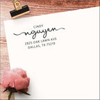PrettySweetParty Self Inking Return Address Stamp - Custom 4 Line Personalized Address Stamp for Envelopes, Wedding Invitations, Business, Mailing Labels (Hartwell)