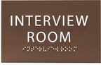ADA CENTRAL SIGNS - 6" X4" Interview Room Sign - ADA Compliant Tactile Graphics Grade 2 Braille Text Acrylic Wall Sign | Privacy, Meeting, Room Name Sign for Schools, Hospitals, Offices, & Apartments