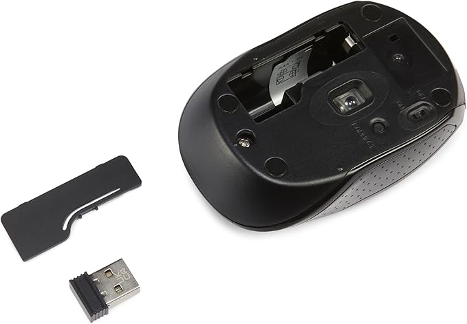 Amazon Basics 2.4GHz Wireless Keyboard and Mouse Combo, Quiet and Compact US Layout, Unifying USB Receiver, Black