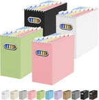 Oterri Cardboard File Organizer Box for Hanging File Folders Letter Size,File Box for Computer Desk,File Cabinet,Working Home,Office,Classroom (Multi color, Letter Size - 4 Packs)