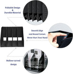 SAYEEC Collapsible Magazine Holder Plastic Desktop 4 Compartment File Rack Magazine Organizer Vertical File Divider Sorter Storage Document Organizer for Office Home School Black