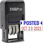 ZIGEL D50 Date Stamp with Posted - Self Inking Date Stamp - Blue/Red