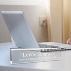 SignsByLITA Personalized Acrylic Desk Name Plate 2" x 8" - Office Desk Accessories Décor