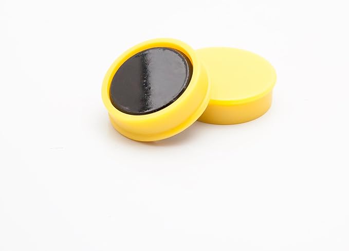 Bullseye Office 24 Round White Fridge Magnets, Button Shaped, Small Colorful Magnetic Discs for Kitchen, Cabinet or Classroom, Perfect Whiteboard Supplies for Teachers (White)