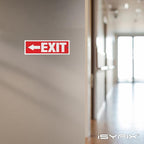 iSYFIX Exit Signs - 2 Pack 12x4 Inch Directional Left Arrow Signs, 40 mil Polystyrene Plastic, UV Laminated, Scratch & Fade Resistant, Waterproof - Ideal for Office, Theater, School, Business