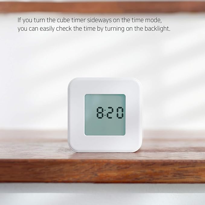 mooas Multi Clock Time Cube Timer (Coral), Alarm & Backlight Desk Productivity for ADHD Kids Classroom Study, Kitchen, Cooking, Desk, Office, Time Management 10,30,50,60 min Timer Various Setting