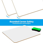 OSIMIG 26 Pack Small White Board Dry Erase, Mini Dry Erase Board 9" x12”, Double Sided Personal Whiteboards with 26 Erasers, White Boards for Students Teachers School Supplies
