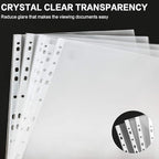 Sheet Protectors, PANDRI 800 Pack Clear Heavy Duty Plastic Page Protectors Sheet Reinforced 11-Hole Fit for 3 Ring Binder Fits Standard 8.5 x 11 Paper, 9.25 x 11.25 Top Loaded, Excluding Acid