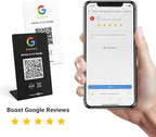 Hotlabel Review Stand 2-Pack + Black & White + for Boosting Google Reviews + NFC Tap & QR Code + Share 1 Independent Link (Supports 1 Store) + All Phones Compatible + No App/Subscription