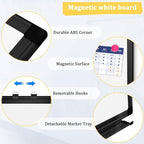 AMUSIGHT Double-Sided Magnetic Whiteboard, 30" x 20" Dry Erase Board Black Aluminum Frame for Wall, White Board Dry Erase Marker Board for Kitchen, Memo, School, Home, Office