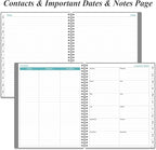 2026 Planner - Planner 2026 from January 2026 to December 2026 with 12 Monthly Tabs, Flexible Cover, Inner Pocket, 8.5" x 11", Grey-B