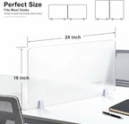 Acrylic Free Standing Screen, Desk Divider for Students and Desk Privacy Panel for Home Office, Partitions for Table Top Workstation, Portable Cubicle Panel for Work, 15.7" x 24", Premium Frosted