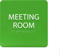 ADA CENTRAL SIGNS - 6" X6" Meeting Room Sign - ADA Compliant Tactile Graphics Grade 2 Braille Text Acrylic Wall Sign - Privacy Interview Room Name Door Sign for Schools Hospitals Offices & Apartments