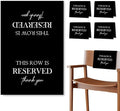ChissNook Reserved Seating Chair Signs, This Row Is Reserved Pew Cloths Seating Placeholder for Church Pews, Wedding Decorations for Reception Parties Celebrations Event Meetings (Black, 4 PCS)