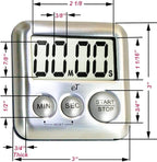 Elegant Digital Kitchen Timer Stainless Steel - Variety 8 Pack - Strong Magnet - Loud Alarm - Large Display - Auto Memory - Auto Shut-Off - (2 Each Silver, Lime, Plumberry, Charcoal 8-Pack)
