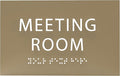 ADA CENTRAL SIGNS - 6" X4" Meeting Room Sign - ADA Compliant Tactile Graphics Grade 2 Braille Text Acrylic Wall Sign | Privacy, Interview, Room Name Sign for Schools, Hospitals, Offices, & Apartments