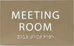 ADA CENTRAL SIGNS - 6" X4" Meeting Room Sign - ADA Compliant Tactile Graphics Grade 2 Braille Text Acrylic Wall Sign | Privacy, Interview, Room Name Sign for Schools, Hospitals, Offices, & Apartments