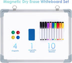 ARCOBIS Weekly Dry Erase Board for Wall, 12" x 16" Magnetic Calendar Whiteboard, Small Hanging Double-Sided White Board for Planning, Memo, to Do List, Drawing, School, Home, Office