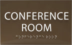 ADA CENTRAL SIGNS - 6" X4" Conference Room Sign - ADA Compliant Tactile Graphics Grade 2 Braille Text Privacy Sign | Wall Mount Plastic Meeting Signs For Schools, Hospitals, Offices, and Apartments