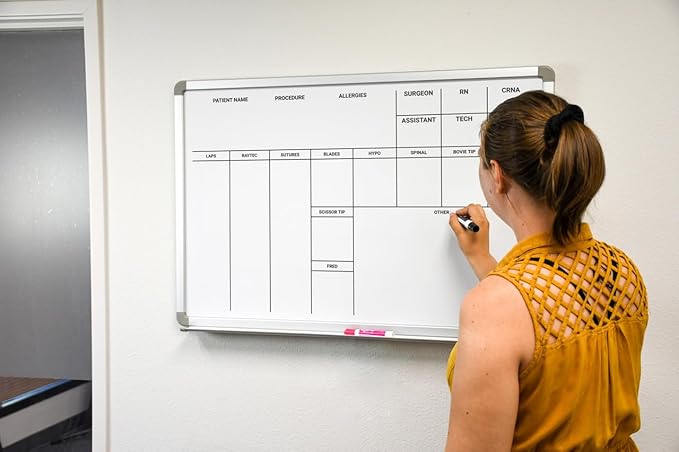 OP-Room Dry-Erase Hospital Whiteboard 48" x 36"