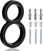 5" Floating Stainless Steel Address House Number, Modern Metal Anti-Rust House Numbers with Nail Kits for Door Garden Mailbox Decor Visibility Signage (8)