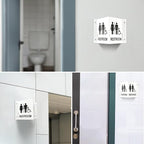 Faittoo Restroom Sign, Bathroom Signs, 4 Pack 6 x 8 Inches Acrylic Sign, for Office or Business Bathroom and Toilet Door or Wall Decor, Indoor Outdoor Use, White (Men and women with Handicap)