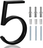 5" Floating Stainless Steel Address House Number, Modern Metal Anti-Rust House Numbers with Nail Kits for Door Garden Mailbox Decor Visibility Signage (5)