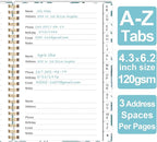 Address Book with Alphabetical Tabs - Small Address Book Spiral with Address Contacts, Special Date, Phone, Birthday & Internet Login Password for Home and Office, 4.3" x 6.2", Teal Leaf
