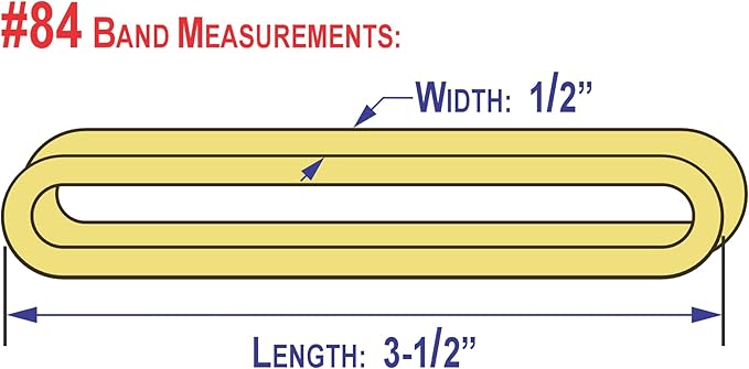 3-1/2" x 1/2'' - Size #84 - Rubber Band Depot - Wide Bands - Everyday Rubber Bands, Business Bands - Approximately 20 Per Bag - 1/8 Pound Bag