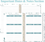 Address Book with Alphabetical Tabs - Small Address Book Spiral with Address Contacts, Special Date, Phone, Birthday & Internet Login Password for Home and Office, 4.3" x 6.2", Teal Leaf