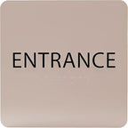 ADA CENTRAL SIGNS - 6" X6" Entrance Sign - ADA Compliant Tactile Graphics Grade 2 Braille Text Acrylic Wall Sign - Entry, Way in, Access Signs for Office, Hotel, Schools, Apartment, and Restaurants