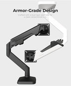 Modernsolid Heavy Duty Ultrawide Monitor Arm with RGB Lighting & USB Charging, Fits 34 to 49 inch Curved Screens, Supports 14 to 38 lbs, Adjustable Desk Mount, Gaming Setup, Black