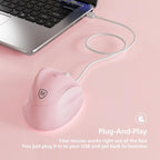 Micropack Ergonomic Mouse Wired for Laptop, PC Computer and Desktop, Ergo Mouse Vertical with Silent Clicks, Up to 3200 DPI Adjustable Mouse Sensitivity, Pink