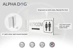 ALPHA DOG SIGNS Corridor Projecting Hallway Bathroom Sign, Left Arrow, 4"x12" Double Sided, Indoor/Outdoor, Easy Install, Durable Business Wayfinding Plaque, USA-Made (White)